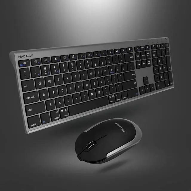 Alt view image 9 of 9 - Macally Premium Bluetooth Keyboard And Mouse For Mac | Compatible Apple Wireless Keyboard And Mouse Combo (110 Keys Multi-Device Rechargeable) Keyboard Mouse For Macbook Pro/Air And Imac - Space Gray