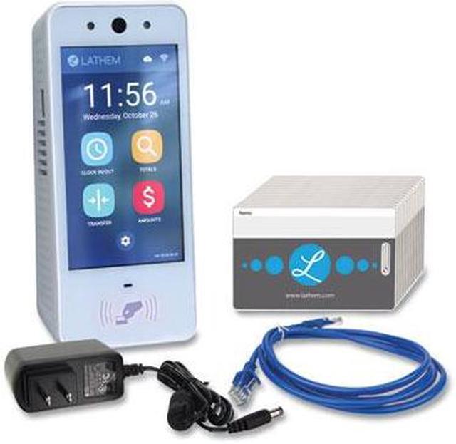 PCEXPRESS Contactless Touch-Free Wi-Fi Digital Time Clock System, 5 Touch Screen LCD Display, White