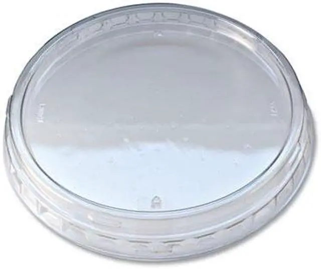 Main image of Recycleware Round Deli Container Lids Flat Outer Fit Clear Plastic 500/Carton LRDOF