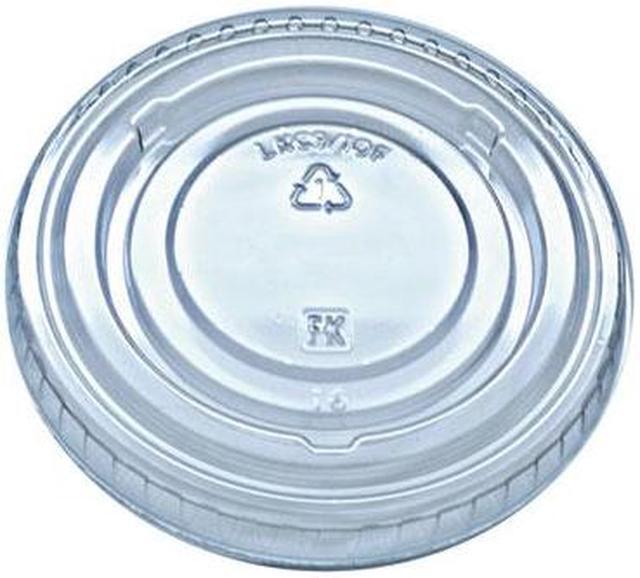 Kal-Clear/Nexclear Drink Cup Lids, Flat No-Slot, Fits 9 to 10 oz Cold Cups, Clear, 2,500/Carton