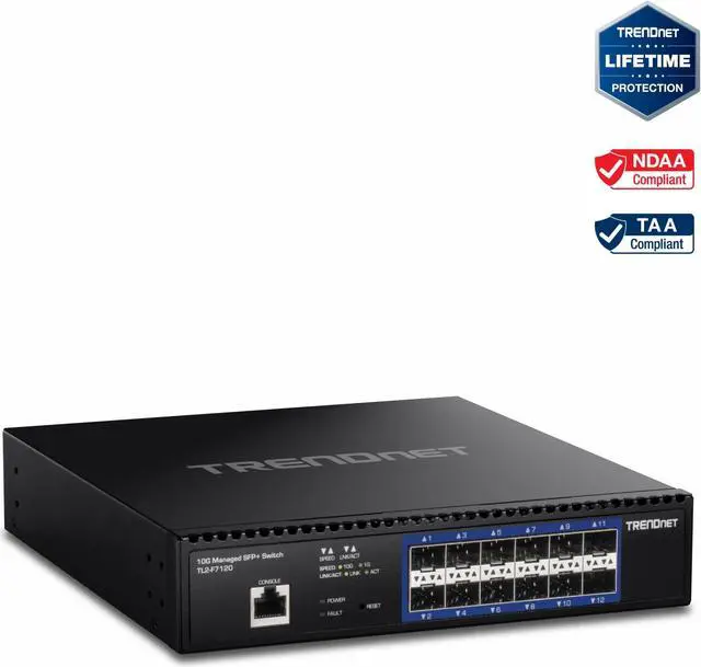 Alt view image 9 of 14 - TRENDnet  TL2-F7120, 12-Port 10G Layer 2 Managed SFP+ Switch