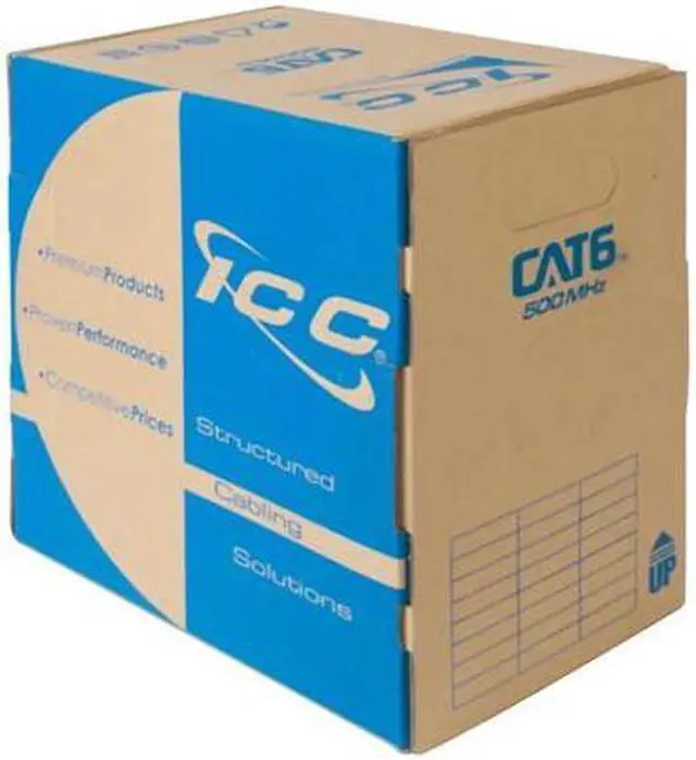 Alt view image 2 of 2 - ICC Cat6 Plenum 1000ft - UTP 23AWG  100% Solid Pure Copper  Unshielded CMP  Bulk Ethernet Cable  PoE++  500MHz  Reelex Pull Box  UL Certified  RoHS and TAA Compliant  White