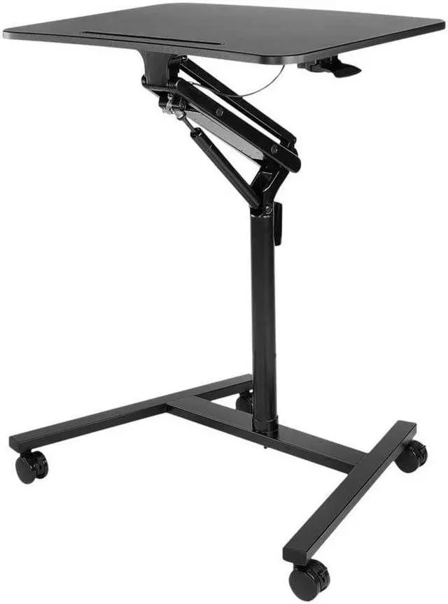 Alt view image 16 of 17 - Mount-It! Mobile Standing Laptop Desk | Height Adjustable Rolling Sit Stand Workstation with Casters |  27.5 Inch Wide