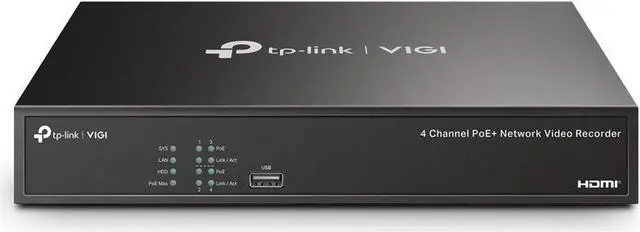 Alt view image 4 of 10 - TP-Link VIGI 4 Channel PoE+ Network Video Recorder - 2 TB HDD - VIGI NVR1004H-4P-2TB
