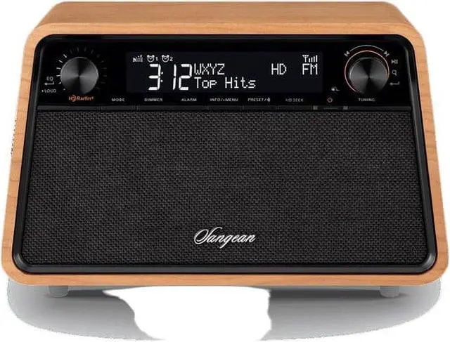 Alt view image 2 of 2 - Sangean HDR-19 HD Radio/AM/FM-RDS/Bluetooth/AUX Premium Wooden Cabinet Radio