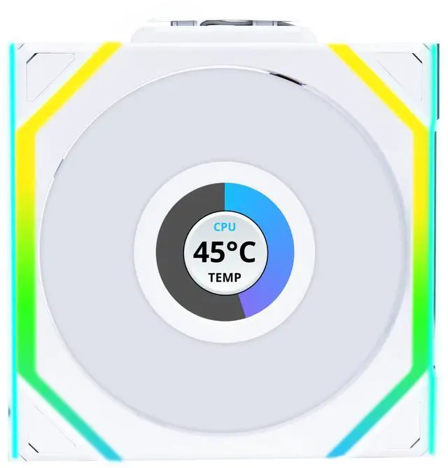 Alt view image 7 of 7 - Lian Li UNI Fan SL LCD Wireless 120mm ARGB Fan - Single Pack - 1.6" LCD Display - 2.4 GHz Wireless Signal for RGB & Fan Control -  Controller NOT Included & Required - White (12SLLCD1W1W)