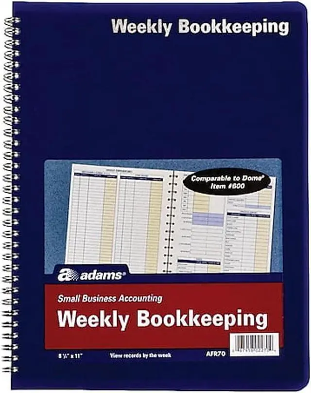 Alt view image 4 of 4 - Adams® Weekly Bookkeeping Book, 8 1/2" x 11", Blue