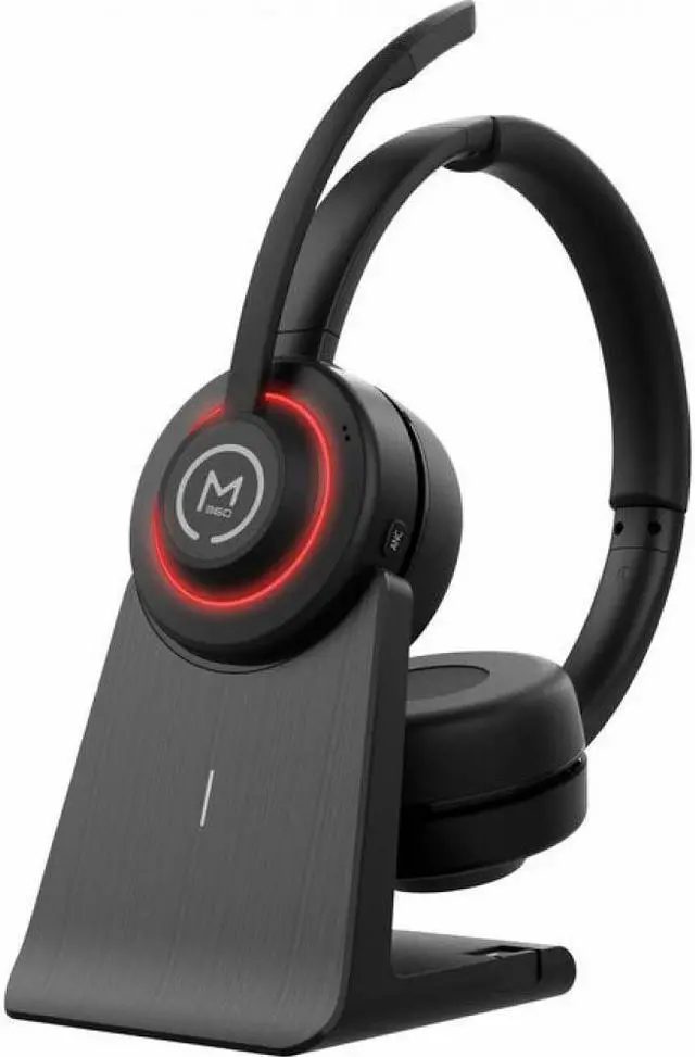 Alt view image 7 of 13 - M360 Sanctuary Wireless Noise Canceling UC Headset w/ Boom Mic - HS6750ANC - UC Compatible - Stereo - Bluetooth - Over-the-head, On-ear - Binaural - Supra-aural - Adjustable Noise Canceling Microphone