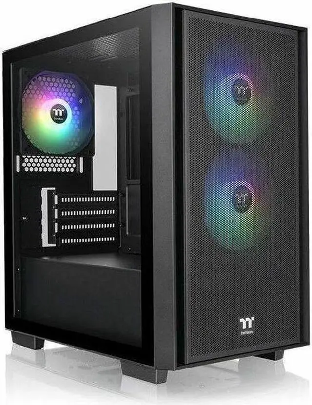 Alt view image 10 of 17 - Thermaltake Versa H16 TG ARGB Black Micro ATX Tower Case Tempered Glass Side Panel 3 Pre-Installed ARGB Fans CA-1Y8-00S1WN-02