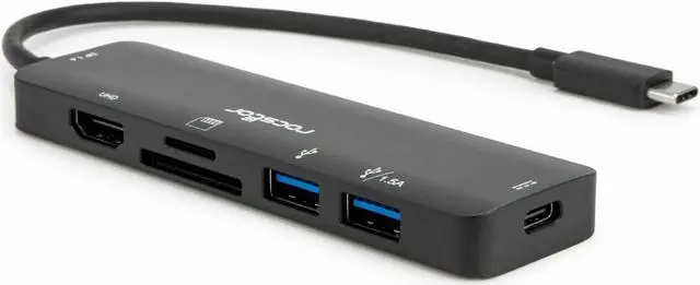 Alt view image 8 of 9 - Rocstor Premium Docking Station - for Desktop PC/Notebook/Tablet/Smartphone/Monitor/Projector/Memory Card Reader - Charging Capability - Memory Card Reader - microSD, SD - USB Type C - 4K @ 60Hz, 4K,
