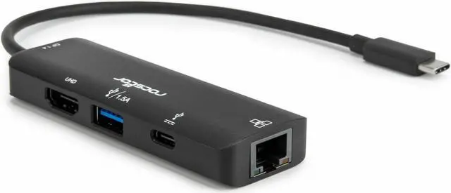 Alt view image 8 of 9 - Rocstor Premium USB Type-C 4-in-1 4K Multiport Adapter - for Desktop PC/Notebook/Tablet/Smartphone/Monitor - Charging Capability - USB Type C - 4K @ 60Hz, 4K, 4K UHD - 3840 x 2160 - 2 x USB Ports - 1