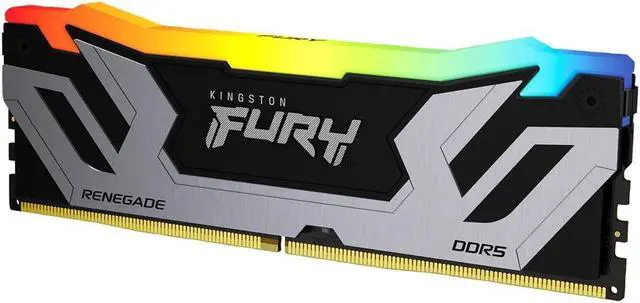 Alt view image 11 of 11 - Kingston FURY Renegade RAM Module - 24 GB - RGB - DDR5-8400/PC5-67200 DDR5 SDRAM - 8400 MHz Single-rank Memory - CL40 - 1.45 V - On-die ECC - Unbuffered - 288-pin - DIMM - Lifetime Warranty