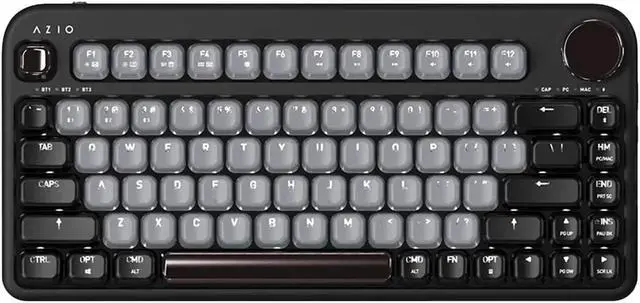 Alt view image 11 of 11 - Azio IK404 IZO Wireless BT5/USB PC & Mac Mechanical Keyboard, Pre-Lubed Red Switches, Black Willow