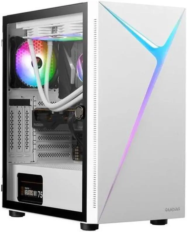 Alt view image 6 of 6 - GAMDIAS ARGUS E4 ELITE WH ARGUS E4 ELITE WH Mid-tower - White - SPCC, Acrylonitrile Butadiene Styrene (ABS), Tempered Glass - ATX, Micro ATX, Mini ITX Motherboard Supported - GD-ARGUS E4 ELITE WH