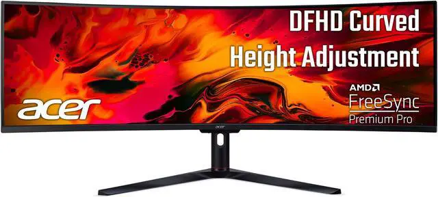 Alt view image 6 of 6 - Acer 49 inch Class Curved LED 155Hz FreeSync Gaming Monitor - Black