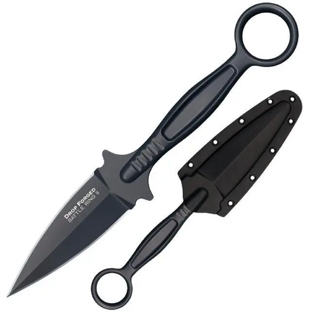 Alt view image 12 of 13 - Cold Steel Razor Sharp Drop Forged Battle Ring II Fixed Blade with Secure Sheath