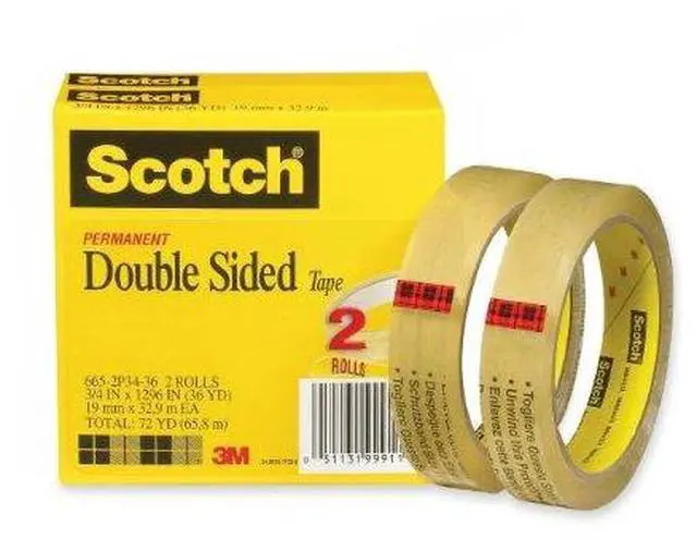 Alt view image 16 of 16 - Scotch Double-Sided Tape 3/4" x 1296" 3" Core Transparent 2/Pack 6652P3436