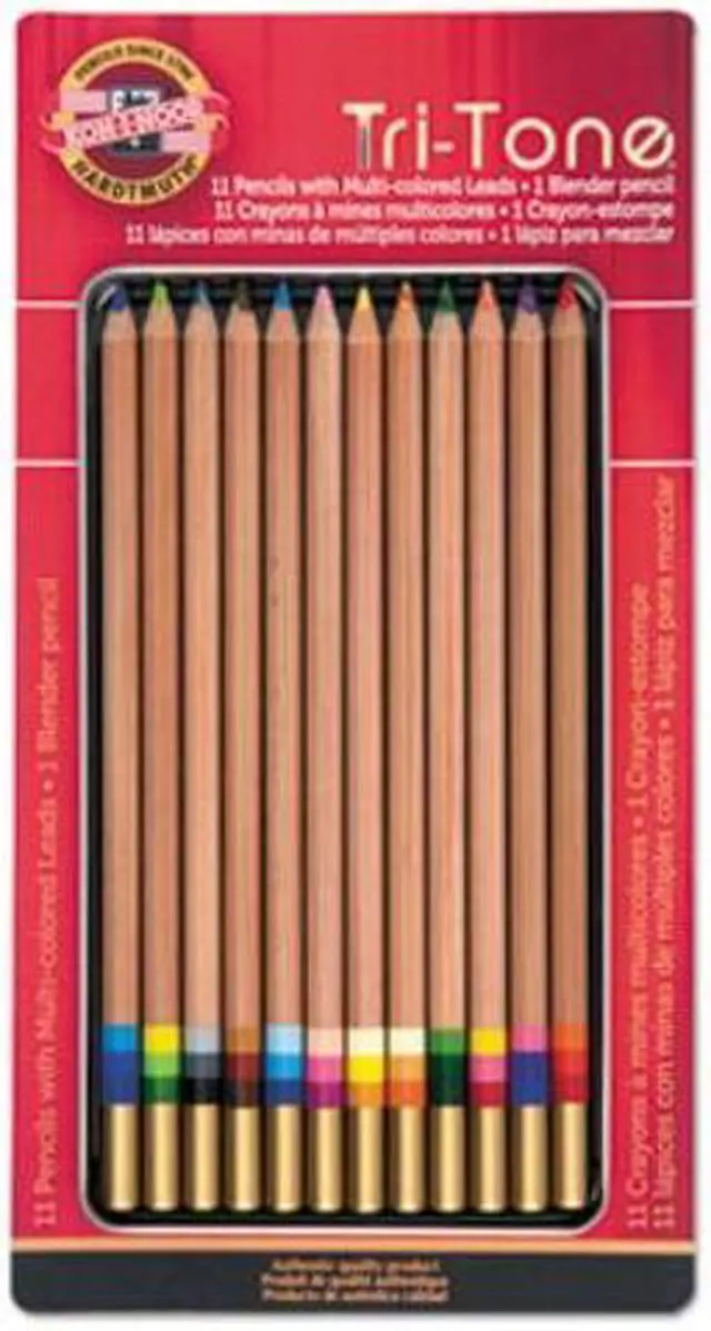 Alt view image 14 of 14 - Koh-I-Noor Tri-Tone Multicolored Pencils 12/ST Multi FA33TIN12BC