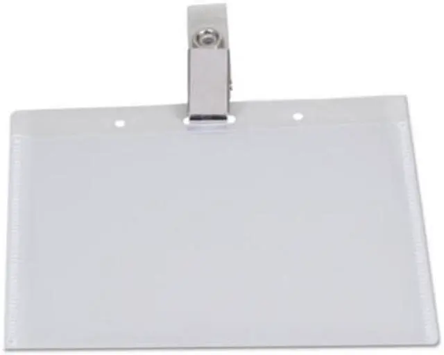 Alt view image 7 of 7 - Universal 56006 Deluxe Clear Badge Holders W/Garment-Safe Clips, 2.25 X 3.5, White Insert, 50/Bx