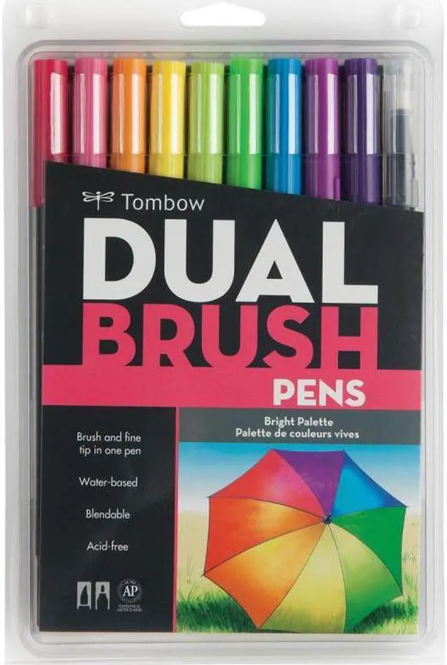 Alt view image 8 of 8 - Tombow Dual Brush Pen Set Bright 10/Pack TOM56185