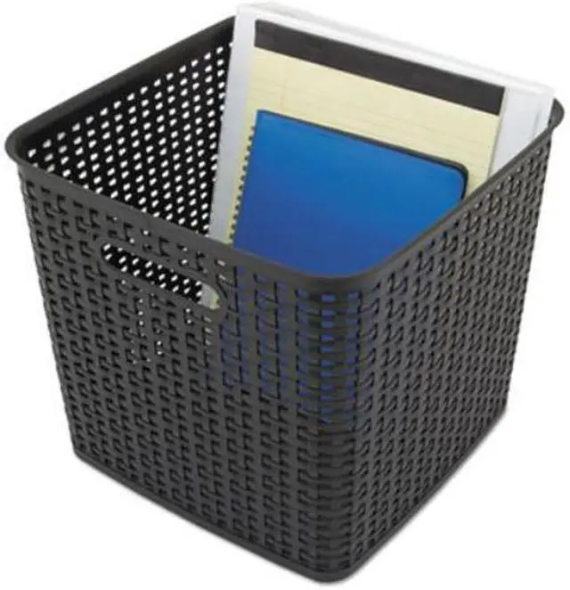 Alt view image 7 of 7 - Advantus Extra Large Weave Bin 12.64" x 11" Black 2/Pack 40376