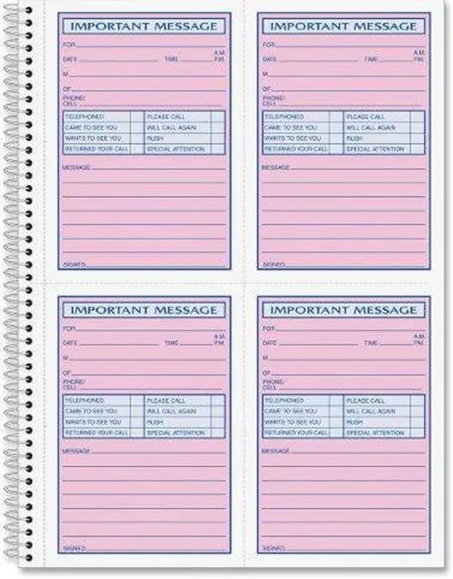 Alt view image 3 of 3 - Adams Phone Message Pad 5.5" x 3.8" Ruled Pink 50 Sheets/Pad (SC1184D) 107177