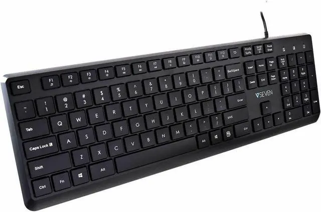 Alt view image 8 of 8 - V7 KU350US USB Quiet Keyboard - US Layout - English (US) - QWERTY - Business - Black - USB-A Connectivity - Full Size - USB Interface - Plug and play - Windows - MacOS - ChromeOS - Multimedia keys - L