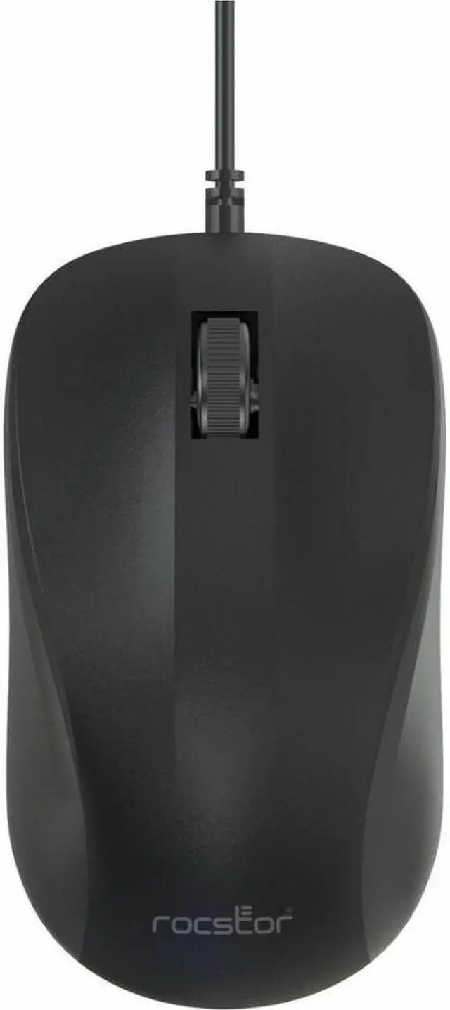 Alt view image 7 of 7 - Rocstor Premium QM1 Silent Clicking USB Wired Contoured Mouse - 1200 dpi - Optical - Cable - Black - USB - 1200 dpi - Scroll Wheel - 3 Button(s) - Symmetrical