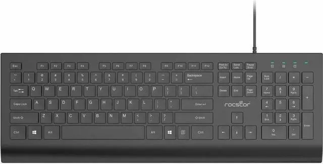 Alt view image 8 of 9 - Rocstor Premium K10 USB Wired Keyboard - 104 Key Function - Cable Connectivity - USB Type A Interface - 104 Key - Windows 11, Windows 10, Windows 8.1, Windows 8, Windows 7, Windows Vista, Windows XP,
