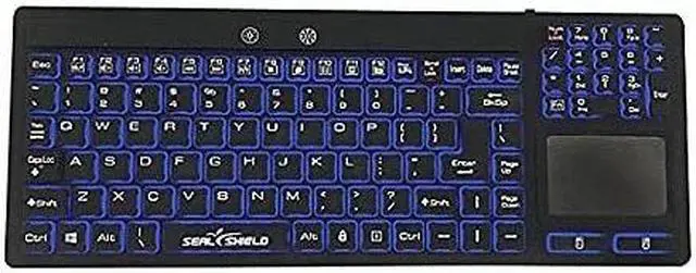Alt view image 8 of 8 - SEAL TOUCH GLOW SILICONE WIRED BACKLIT KEYBOARD W/ TOUCH PAD - DISHWASHER SAFE -