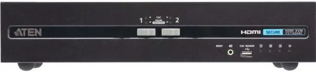 Alt view image 3 of 3 - ATEN 2-Port USB HDMI Dual Display Secure KVM Switch with CAC (PSD PP v4.0 Compliant) - 2 Computer(s) - 1 Local User(s) - 3840 x 2160 - 50 Hz, 60 Hz - 7 x USB - 6 x HDMI - Rack-mountable