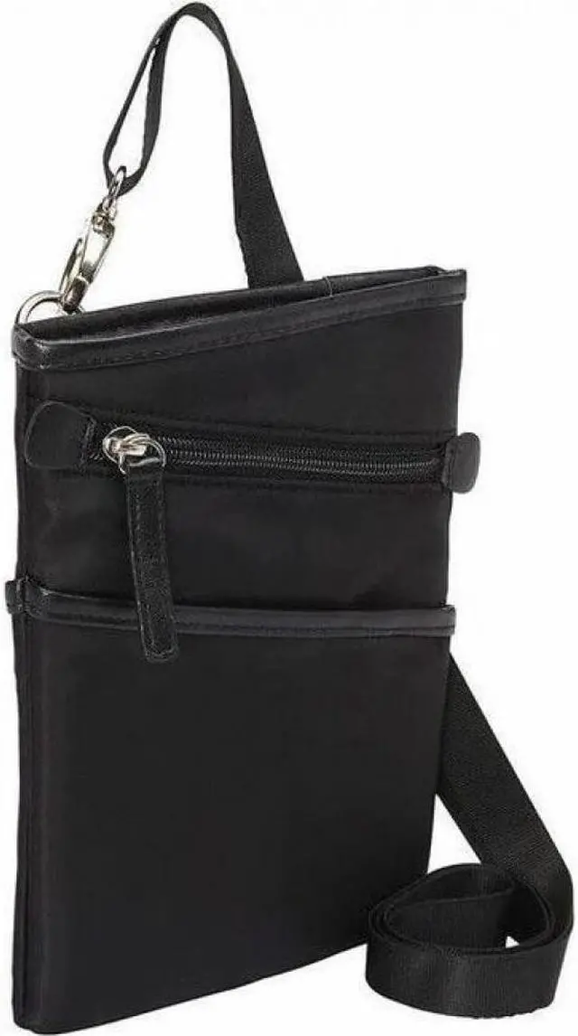 Alt view image 3 of 3 - Francine Collection City Slim Carrying Case for 7" Travel - Black - Nylon, Vegan Leather Body - Shoulder Strap - 8.5" Height x 6.3" Width x 1" Depth