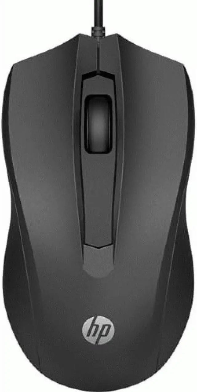 Alt view image 5 of 5 - HP Wired Mouse 100 - Optical - Cable - Black - USB Type A - 1600 dpi - Scroll Wheel - 3 Button(s) - Symmetrical