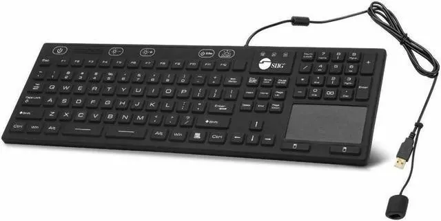 Alt view image 8 of 9 - SIIG Industrial/Medical Washable & Dustproof Keyboard w/ Touchpad - Industrial/Medical Grade Washable & Dustproof Keyboard with Touchpad - USB Keyboard - IP68 Compliant - 110-key Layout - 5 le