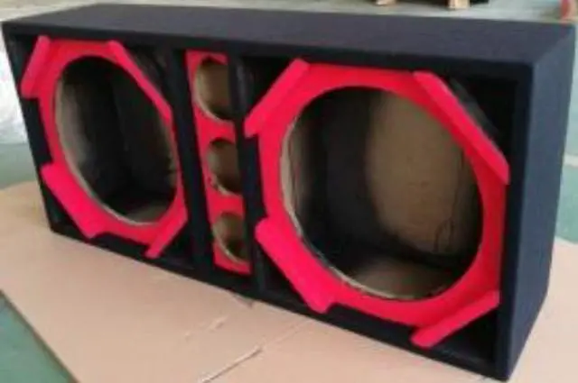 Alt view image 2 of 2 - Two 12-in Woofers plus Three Tweeters RED Empty Chuchera Speaker Enclosure