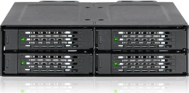 Alt view image 2 of 9 - ICY DOCK 4 x 2.5 NVMe U.2/U.3 SSD PCIe 4.0 Mobile Rack for 5.25"" Bay with OCuLink | ToughArmor MB699VP-B V3