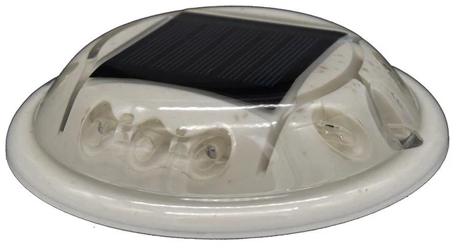 Alt view image 5 of 5 - Hydro Glow C1r Round Solar Dock, Deck &Amp; Pathway Light - Red