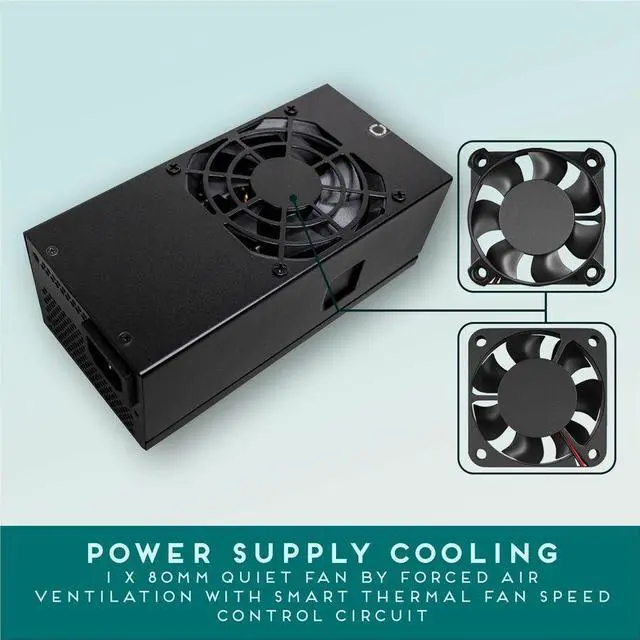 Alt view image 2 of 3 - Apevia TFX-PFC500W TFX 500W Fixed Cables, Full Range Active PFC Computer Power Supply