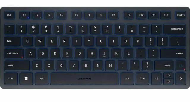 Alt view image 8 of 9 - CHERRY KW 7100 Keyboard - Multi-Device, Compact, 3 Bluetooth Channels, AES-128 Encryption, Status LEDS, Abrasion-proof Key Legends