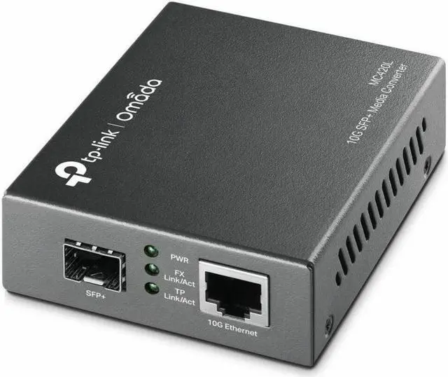 Alt view image 2 of 2 - TP-Link MC420L Omada 10G Multi-Gigabit SFP Media Converter - 1 x Network (RJ-45) - Single-mode, Multi-mode - 10 Gigabit Ethernet - 10GBase-SR, 10GBase-LR, 10GBase-T - 1 x Expansion Slots - SFP+ - 1 x