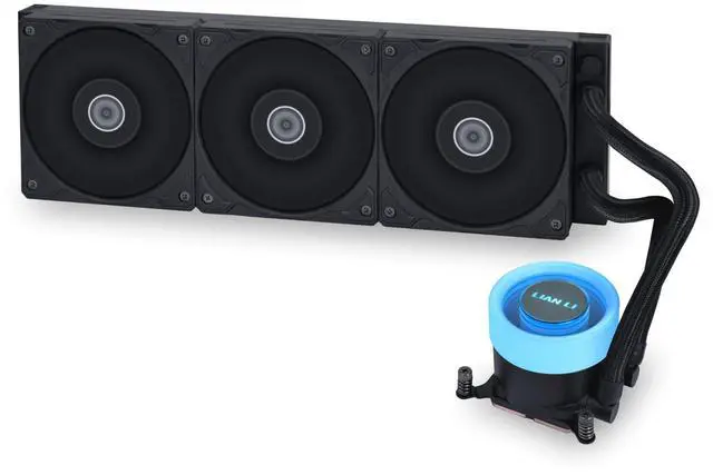 Alt view image 6 of 7 - Lian Li Galahad II Lite Liquid Cooler 240mm Performance PBT FansCustomizable Pump ARGB Blockhead & Switchable Lid  28mm PBT Fan, ARGB Side Light Strips for LGA 1700/AM5/AM4 (GA2L24PB)