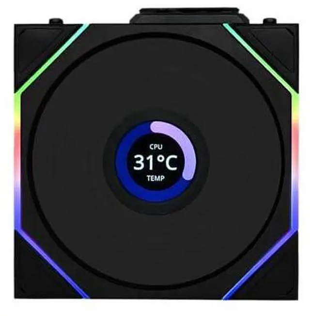 Alt view image 8 of 8 - Lian Li UNI Fan TL LCD 120 Wireless - Single Pack (Reverse Blade) - Controller Not Included - 2.4 GHz Wireless Control  - Infinity Mirror Design - Controller requesd for use. - Black (12RTLLCD1W1B)