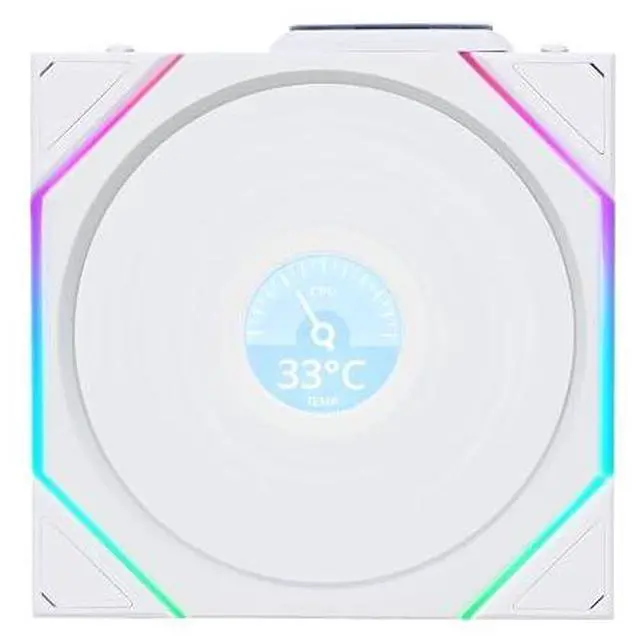 Alt view image 8 of 8 - LLian Li UNI Fan TL LCD 120 Wireless - Single Pack (Reverse Blade) - Controller Not Included - 2.4 GHz Wireless Control  - Infinity Mirror Design - Controller requesd for use. - White (12RTLLCD1W1W)