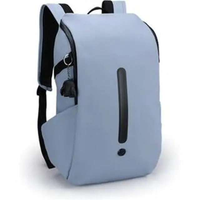 Alt view image 8 of 9 - Swissdigital LAMONE Light Blue L Backpack - LED Light System - USB Charging Port - RFID Protection Pocket - Eco-Friendly & Water Resistant Fabric - Trolley Sleeve - Fits 16" Laptop  SD1685-13