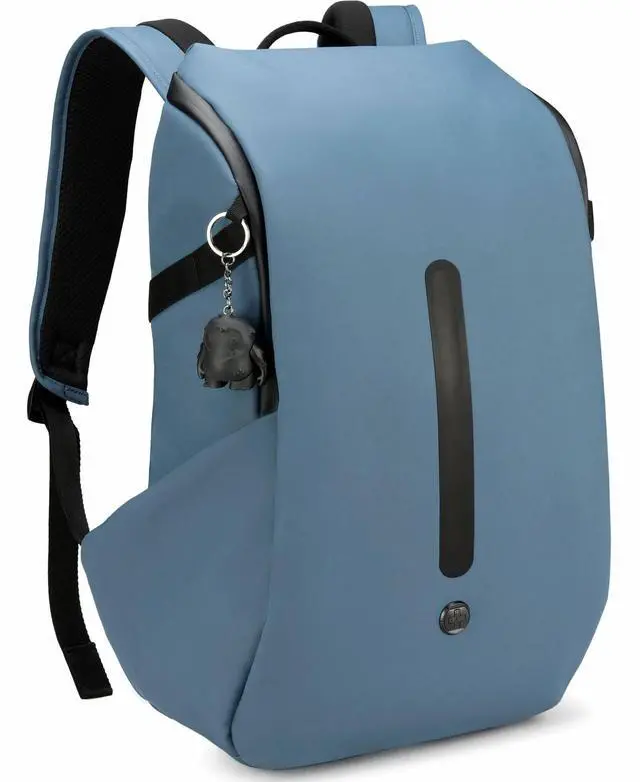 Alt view image 8 of 8 - Swissdigital LAMONE Dark Blue L Backpack - LED Light System - USB Charging Port - RFID Protection Pocket - Eco-Friendly & Water Resistant Fabric - Trolley Sleeve - Fits 16" Laptop  SD1685-16