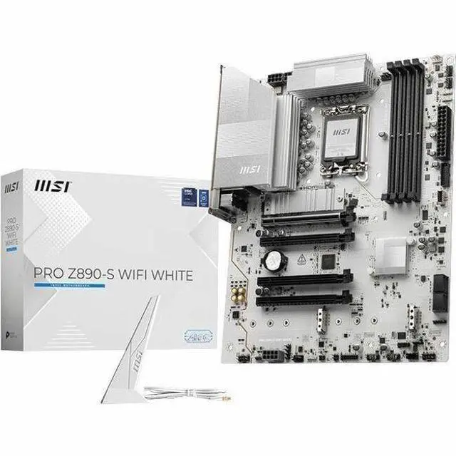 Alt view image 9 of 9 - MSI PRO Z890-S WIFI WHITE INTEL Z890 LGA 1851 4x DDR5  4x PCI-E x16 slot  3x M.2, Wi-Fi 7 SATA 6G 2.5Gbps LAN ATX Motherboard