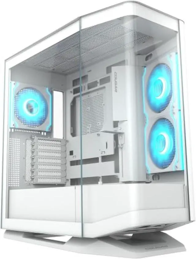 Alt view image 6 of 6 - COUGAR FV270 RGB White Mid Tower E-ATX Case, 420mm GPU Supported, Build-in ARGB PWM Fans, Breathe Streams, Prism of Light, RGB Hub, Filter Guard, Tool-Less Bracket