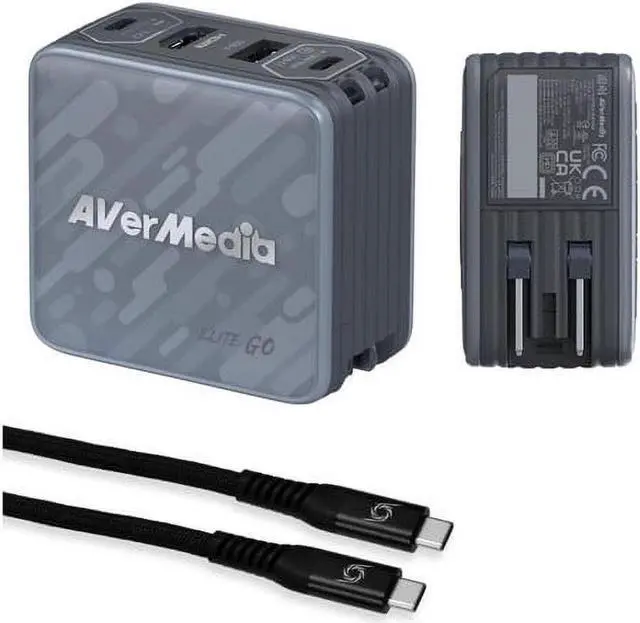 Alt view image 9 of 9 - AverMedia GC313ProBLACK Elite Go Capture Card for Streaming Portable Charger Fast Charging USB C, TV Docking Station Compatible wi/ iPhone, iPad, Laptop (BLACK)