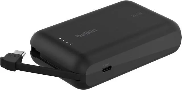 Alt view image 8 of 14 - Belkin BoostCharge Power Bank 10K With Integrated Cable - For Smartphone, Tablet PC, iPad mini, iPad, iPad Pro - 10000 mAh - Black