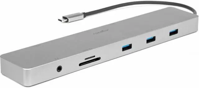 Alt view image 8 of 8 - Rocstor Type-C 10-in-1 Dual Displays Portable Dock with Type-C Video - for Desktop PC/Notebook/Tablet/Smartphone/Monitor/Memory Card Reader - Charging Capability - Memory Card Reader - SD, TransFlash